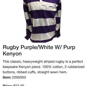 Kenyon Women's Striped Rugby Top - Purple/White NWOT